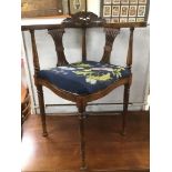 A VICTORIAN CORNER CHAIR