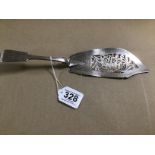 AN EARLY VICTORIAN SILVER FISH SLICE WITH PIERCED