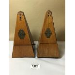 TWO VINTAGE METRONOMES A/F