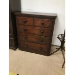A VICTORIAN MAHOGANY 2 OVER 3 CHEST OF DRAWERS