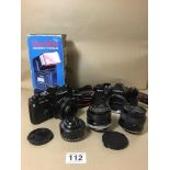 VINTAGE CAMERAS AND LENSES INCLUDING PANAGOR AND Y