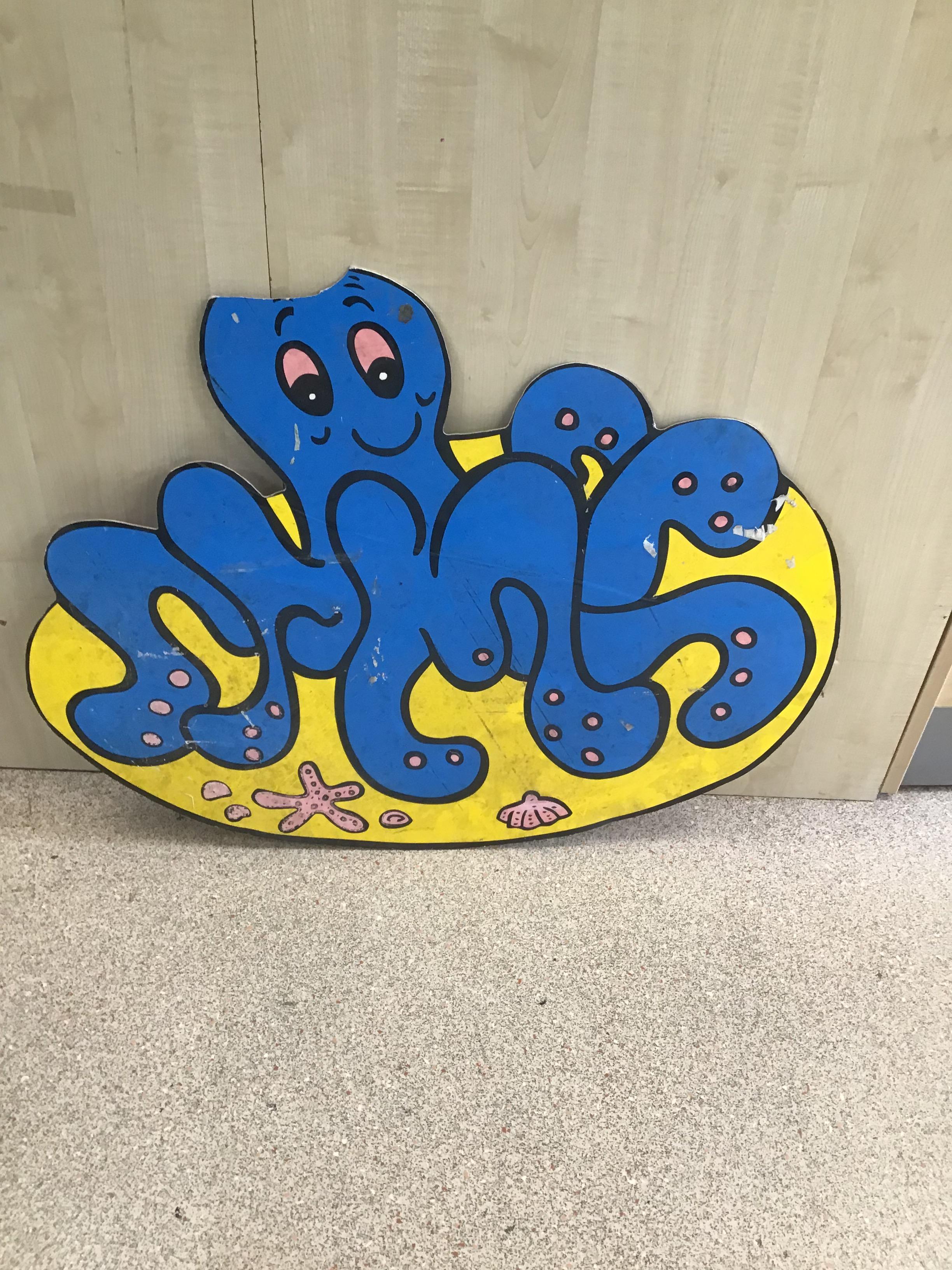 A CARDBOARD THEMEPARK RIDE SIGN OF AN OCTOPUS, 95C - Image 2 of 11