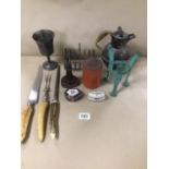 MAINLY MIXED METAL ITEMS INCLUDING A BRONZE