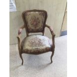 A LOUIS STYLE VINTAGE BEDROOM CHAIR
