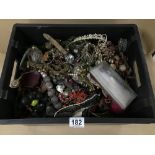 A LARGE BOX OF COSTUME JEWELLERY