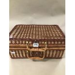 A WICKER PICNIC HAMPER FOUR-PERSON SET UNUSED