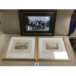 TWO LITHOGRAPHS OF TRADITIONAL BRIGHTON SCENES, INCLUDING THE PAVILION, TOGETHER WITH A BLACK AND