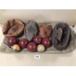 A COLLECTION OF VINTAGE CRICKET AND LEATHER BALLS