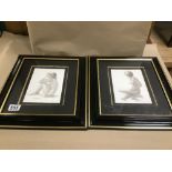 A PAIR OF FRAMED AND GLAZED LIMITED EDITION PRINTS OF NUDETY BY VIRGINIE MANZANO