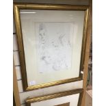 SIR CECIL BEATON 1904-1980. A FRAMED AND GLAZED DRAWING 55 X 46CM