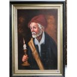 FRAMED OIL ON CANVAS PORTRAIT SIGNED Y MASTULLO 60 X 83 CM