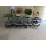 FOUR INDUSTRIAL STOOLS THREE 1970'S BY ROC A/F