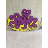 A CARDBOARD THEMEPARK RIDE SIGN OF AN OCTOPUS, 95C