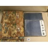 EARLY CHINESE FABRIC WITH EARLY CHINESE BOOKS