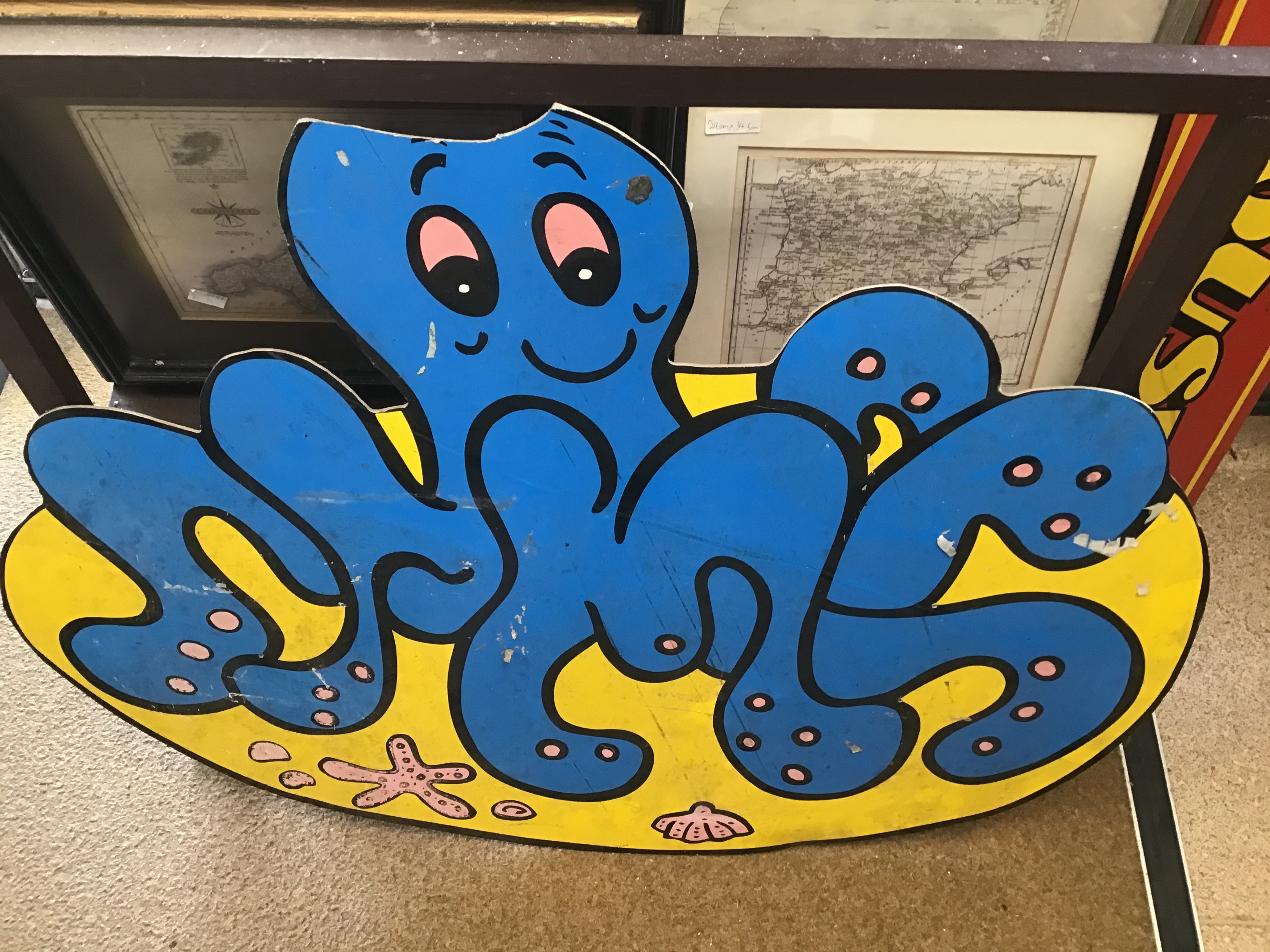 A CARDBOARD THEMEPARK RIDE SIGN OF AN OCTOPUS, 95C - Image 10 of 11