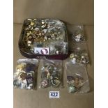 A LARGE QUANTITY OF VINTAGE ENAMEL PIN BADGES