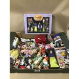 A BOX OF WALT DISNEY ITEMS INCLUDING CHINA AND PLA