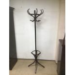 A MAHOGANY BENTWOOD COAT STAND