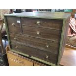 A FIVE DRAWER WOODEN WORKBOX