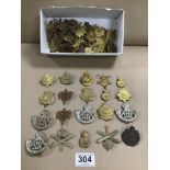 A COLLECTION OF ASSORTED MILITARY CAP BADGES FROM