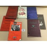 SEVEN EARLY MOTOR VEHICLE INSTRUCTION MANUALS; MERCEDES BENZ TYPE 300, FORD ANGLIA, HUMBER HAWK,