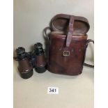 A PAIR OF FRENCH WWI BINOCULARS BY A.TUBEUF OF PARIS, BROAD ARROW MARKED ETCHED TO EXTENDING LENSES,