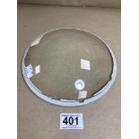A MILITARY GLASS MAGNIFYING DOME, 20CM DIAMETER