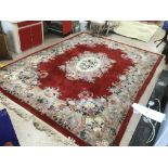 A VERY LARGE CHINESE CARPET/RUG 376 X 280CMS