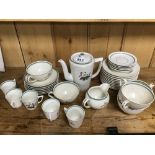 A VINTAGE DANISH ROYAL COPENHAGEN TEA SERVICE OF THIRTY FOUR PIECES