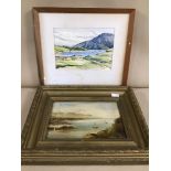 D.W MCINTYRE, WATERCOLOUR TITLED 'LOCH NEVIS' TOGETHER WITH A SIMILAR IMAGE OF A COASTAL SCENE, BOTH