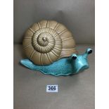 A LARGE SYLVAC FIGURE OF A SNAIL, 24CM LONG