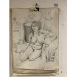 EIGHTEEN PENCIL SKETCHES OF NUDE FIGURES