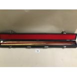 'THE MATCH CUE' SNOOKER CUE BY PERADON & FLETCHER LTD, IN CARRY CASE