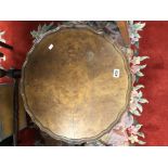 A VINTAGE WALNUT PIE CRUST TABLE