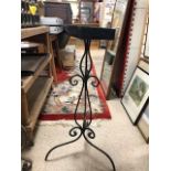 TWO WROUGHT IRON VICTORIAN PIECES INCLUDING GAS LIGHT