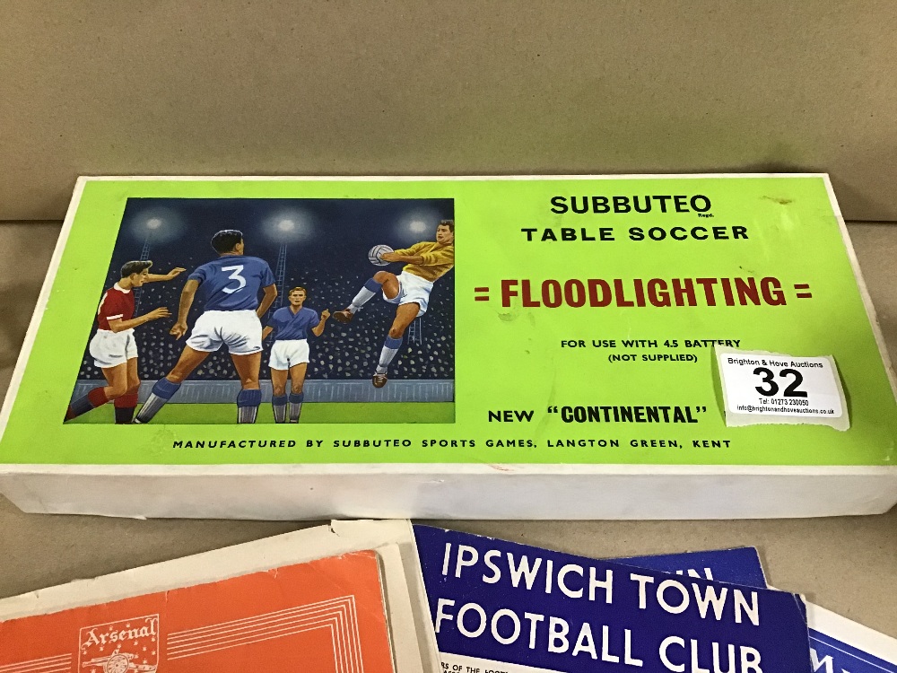 ASSORTED FOOTBALL MEMORBILIA, INCLUDING SUBBUTEO FLOODLIGHTING, PEWTER FA CUP WINNERS TANKARD - Image 3 of 6