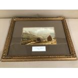 J STOKELD, RBA, WATERCOLOUR DRAWING SHOWING AN EXTENSIVE LANDSCAPE WITH FIGURES AND ANIMALS IN THE