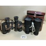 A PAIR OF CARL ZEISS JENA TELACT 8X BINOCULARS, RETAILED IN NEW BOND STREET, TOGETHER WITH A PAIR OF