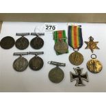 A COLLECTION OF BRITISH MEDALS, INCLUDING FOUR WWI WAR MEDALS, TWO GREAT WAR FOR CIVILISATION 1914-