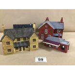 FOUR RESIN MODEL RAILWAY SCENERY HOUSES BY HORNBY HOBBIES LTD