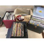 FOUR BOXES OF ASSORTED 45'S SINGLES VINYL RECORDS