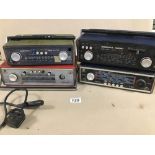 A GROUP OF FOUR VINTAGE ROBERT'S RADIO'S, INCLUDING R600, R24 AM-FM AND R606-MB
