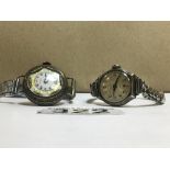 TWO SILVER CASED LADIES WRISTWATCHES, ONE BY MEDANA