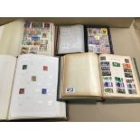 A COLLECTION OF STAMPS IN FIVE ALBUMS AND A TIN, INCLUDING BRITISH AND REST OF THE WORLD