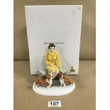 A MODERN LIMITED EDITION ROYAL DOULTON FIGURE "AT HOME" TO CELEBRATE QUEEN ELIZABETH II 90TH