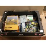 A BOX OF VARIOUS BOOKS AND BOOKLETS, INCLUDING PZL-106A AGRICULTURAL AIRCRAFT BOOK, BARNEY REILLY'