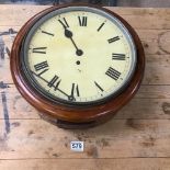 A VICTORIAN WALL CLOCK LABEL TO THE REAR B EHRMANN 18 HATTON GARDEN LONDON E.C