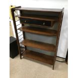 A MID-CENTURY ADJUSTABLE SHELF UNIT WITH DRAWER