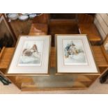 A PAIR OF SIGNED FRAMED AND GLAZED PRINTS BY GORDON KING 44 X 60CMS