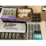 SIX BOXES OF VINTAGE DRINKING GLASSES, INCLUDING RAVENHEAD GAYTIME, CHESTERFIELD GOLDEN PALM AND